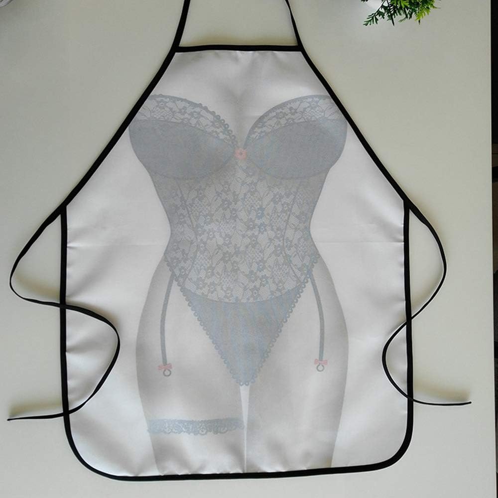 TOPWAYS® Funny Novelty Apron, Sexy Woman Kitchen Cooking Chef Apron, Secrect Gifts for Women Unisex Adult BBQ Baking Cooking Apron - Image 4