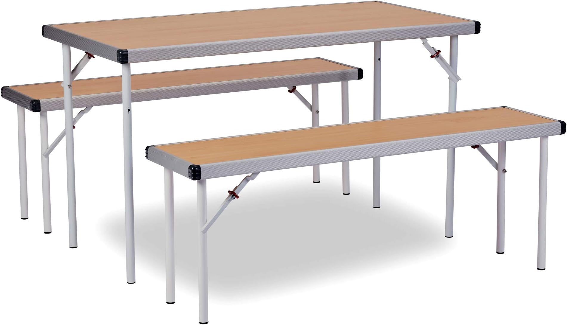 Fast Fold 10 Tables 20 Benches & Trolley Discount Canteen Bundle 1220x610x635mm (Table LxWxH)