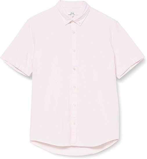 Amazon Co Jp Amazonブランド メンズ半袖オックスフォードシャツ ピンク M 服 ファッション小物