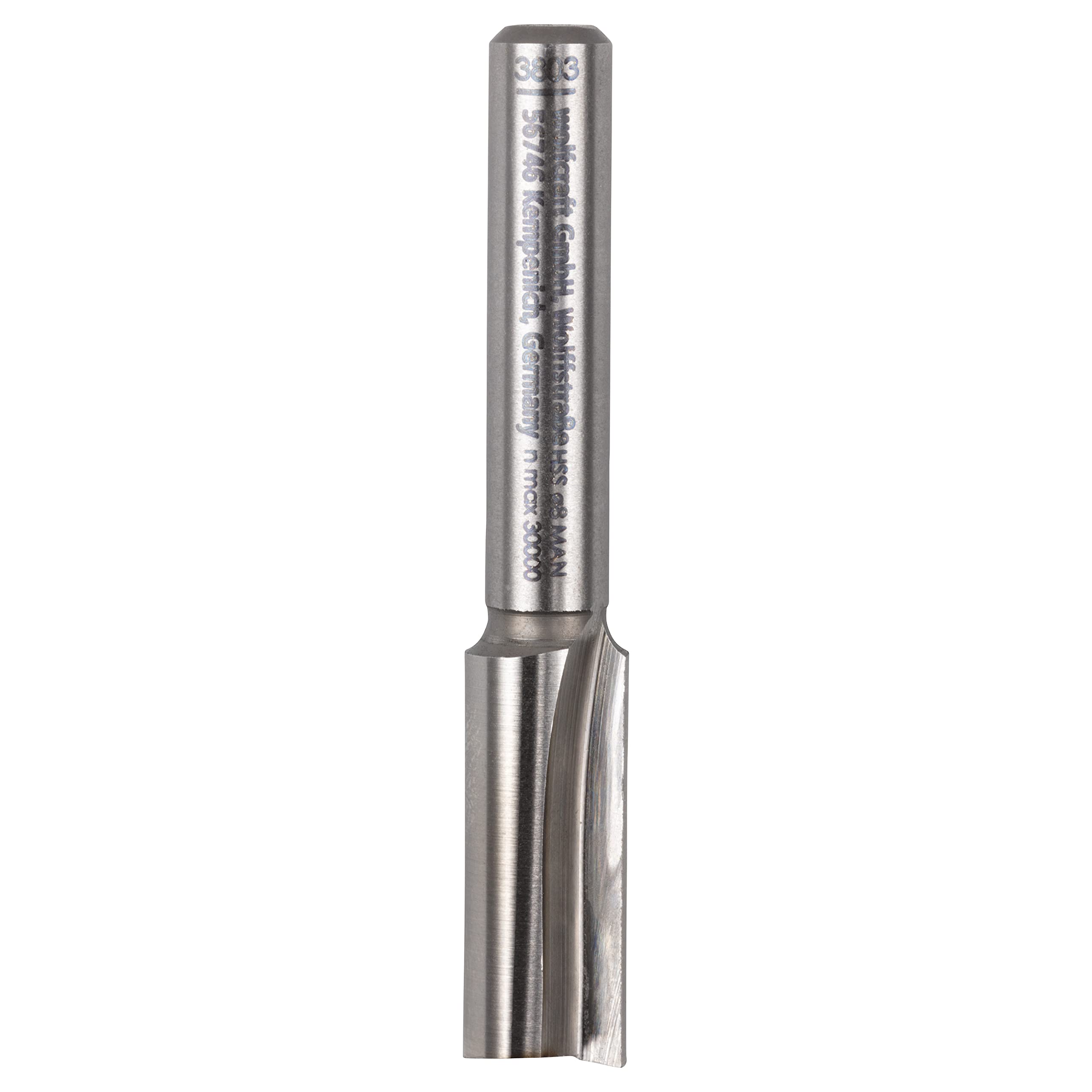 wolfcraft HSS Straight Bit I 3803000 I HSS Router bit Made from high-Speed Steel for milling Hardwood, softwood and Plastic.