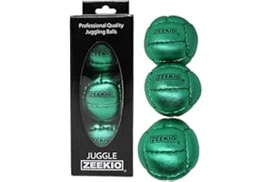 Zeekio Galaxy Juggling Balls - Metallic Series - Premium 12 Panel Genuine Leather Balls - 130g - 67mm - Pack of 3