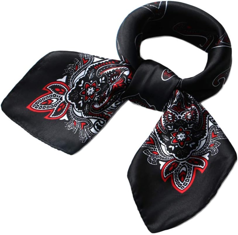 QBSM Womens 23.6 inch Satin Silk Feeling Formal Square Neck Scarf Head Hair Wraps
