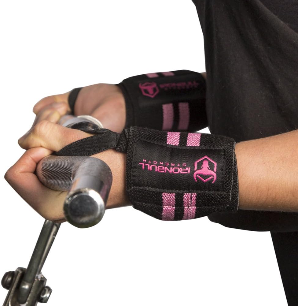 Women Wrist Wraps With Thumb Loops - 12" Professional Grade - Wrist Support Brace and Compression for Cross Training, Weight Lifting, Powerlifting, Strength Training