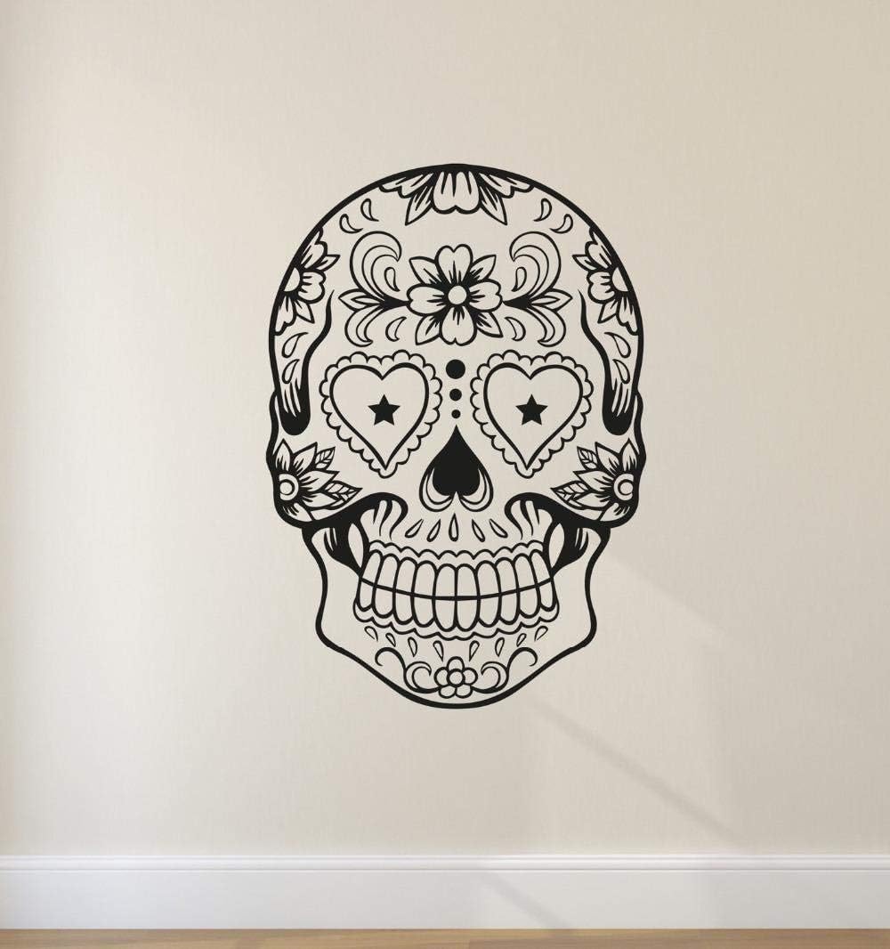 Arte diseñado pegatinas de pared cara del cráneo tribal con dibujos