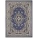Home Dynamix Premium Sakarya Traditional Medallion Border Area Rug, Country Blue, 3'7