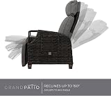 Grand patio Recliner Sun Lounger with Adjustable Backrest and Flip Table Dark view 6