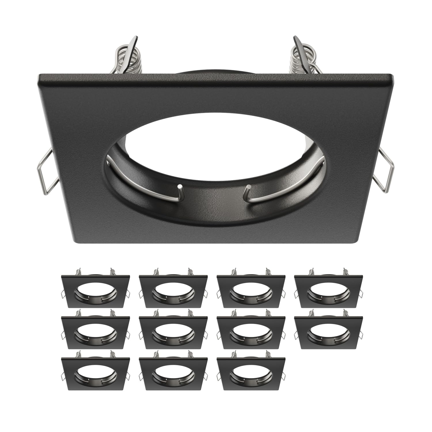 ledscom.de 12 Ceiling mounting Frames RIR, Angular, Black matt