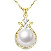 Pearl Necklace for Women, 11-11.5mm Single Freshwater Cultured Pearl Pendant, 18K Gold Plated 925 Sterling Silver Jewelry, Genuine Premium AAA Top Grade Real Pearl, Anniversary Christmas Birthday Gifts for Women Mom Wife