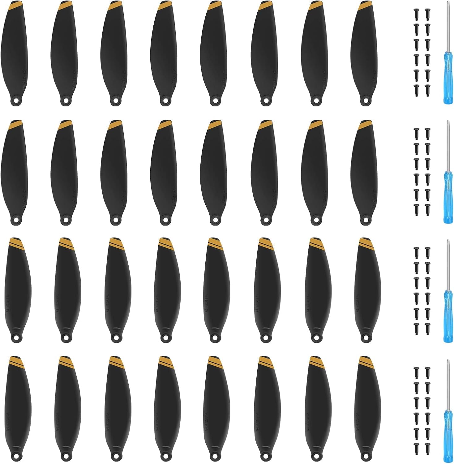 Craznick 32pcs Propellers for DJI Mini 4K, Mini 2, Mini SE, Mini 2 SE Replacement Prop Blades Spare Propeller Blade Low Noise Wings for DJI Mini 4K 2 SE Accessories Gold