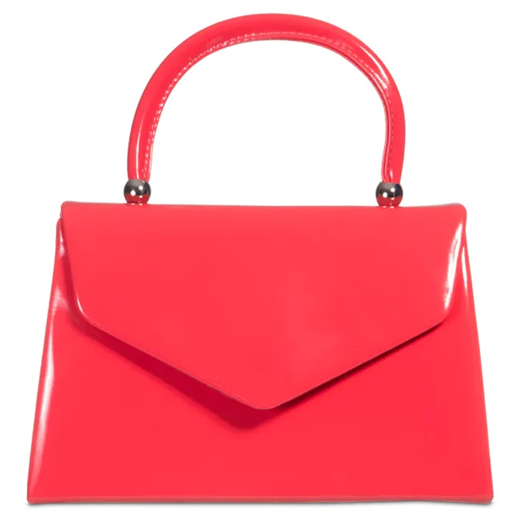 fi9® BNWT Retro Tote Patent Leather Bridal Wedding Evening Handbag Party Purse Clutch Shoulder Hand Bag (Coral)