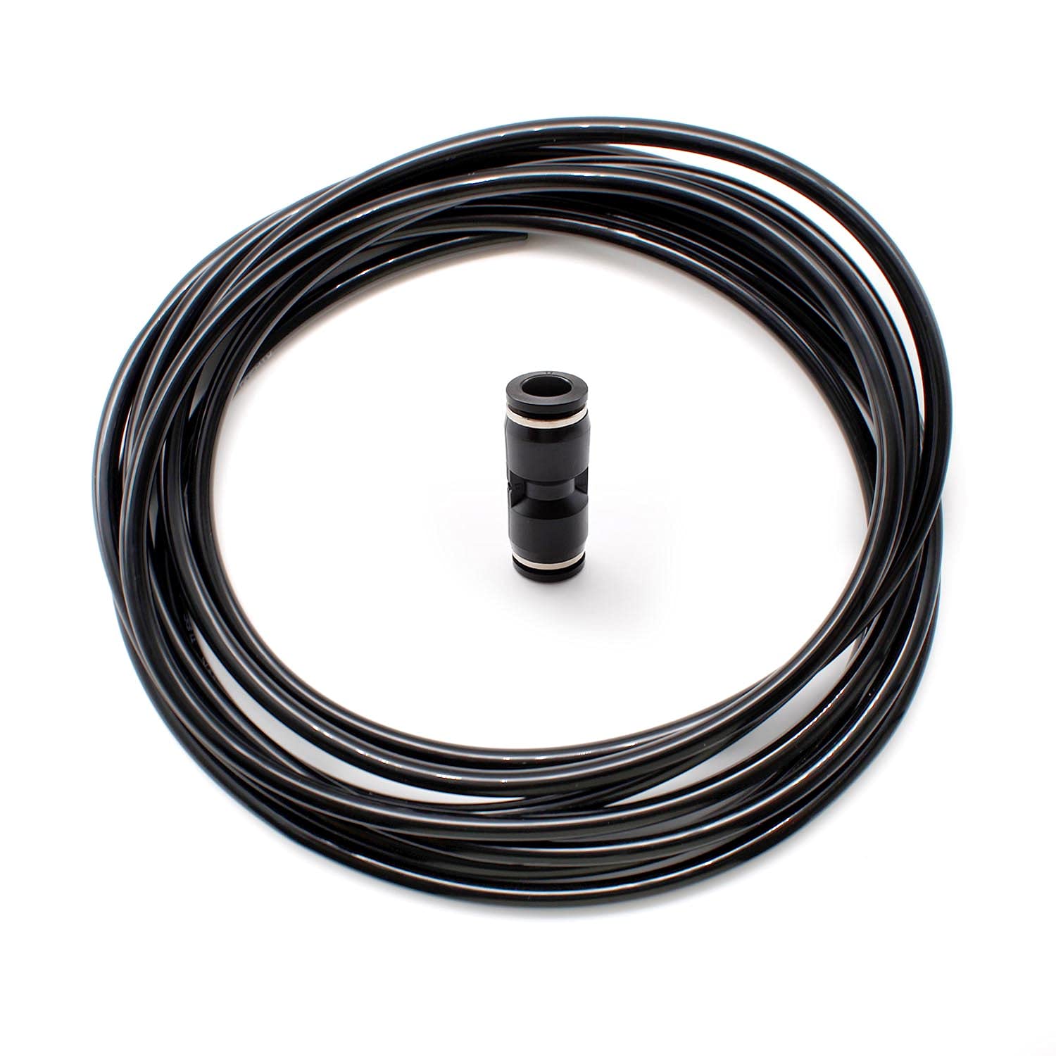 SRJQXH Outer Diameter 8 mm/Inner Diameter 5 mm Pneumatic Hose and PU8 Pneumatic Fittings, 5 m Long Black Polyurethane PU Hose, PVC Hoses that Can be Used for Pneumatic Tools