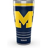 Tervis Traveler Michigan Wolverines - MVP Triple Insulated Tumbler Travel Cup Keeps Drinks Cold & Hot, 30oz, Stainless Steel