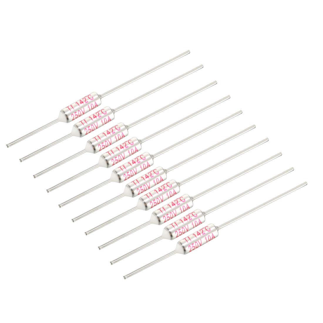 Sourcingmap 250V 10A 142℃ Celsius Circuit Cut Off Temperature Thermal Fuse 10 Pcs