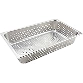 Winco Full Size Pan Perforated, 4-Inch, Medium