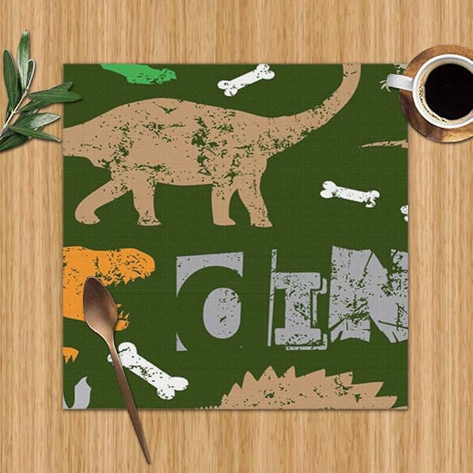 Dino Print Tshirts Textiles Dinosaur Table Mats Placemats
