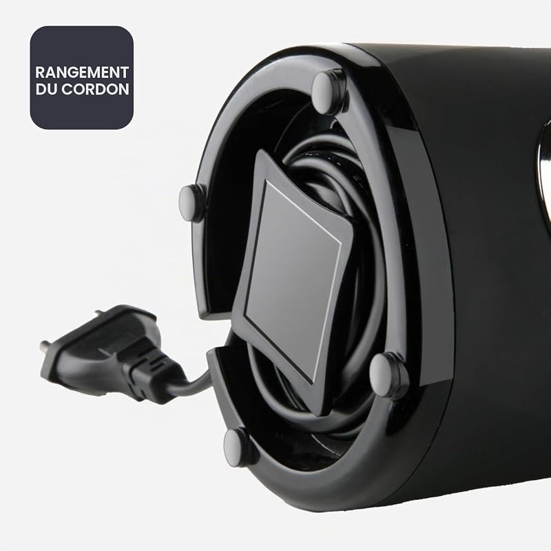 - Moulin Électrique 150W | Lames en Acier Inoxydable | Capacité 50g | Système de Verrouillage | Range-câble | Pieds Antidérapants | Compact et Élégant | Idéal pour Café et Épices