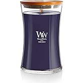 WoodWick Large Hourglass Candle Hinoki Dahlia - Premium Soy Blend Wax Pluswick Innovation Wood Wick Made in USA