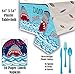 Shark Party Supplies for 16 Guests. Dinner Plates, Cake Plates, Napkins, Cups, Cutlery, Balloons, Tablecloth, Hats, Mini Shark Squirt Favors - Under The Sea Theme Birthday Pack w Decorations + Prizes
