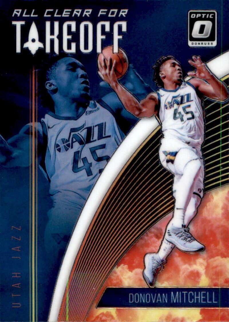 2018-19 Donruss Optic All Clear for Takeoff #12 Donovan Mitchell Utah Jazz Official NBA Basketball Trading Card (made by Panini)