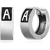 Initial Letter A Earrings 925 Sterling Silver Initial Letter Earrings for Men Letter Earrings Jewelry Gifts for Men and Women