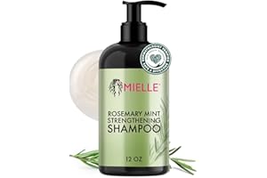 Mielle Organics Rosemary Mint Hair Strengthening Biotin Shampoo - Moisturizing Hair Shampoo for Women and Men to Gently Cleanse, Repair & Protect Strands (12 oz)