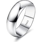MILACOLATO 925 Sterling Silver Ring for Women Men High Polished Plain Stackable Thumb Rings Tarnish Resistant Wedding Band Ring Comfort Fit Size 4 to 12, 1mm 2mm 3mm 4mm 5mm 6mm