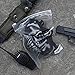 MGFLASHFORCE Airsoft Mask and Goggles, Steel Mesh Mask (Black Skull)