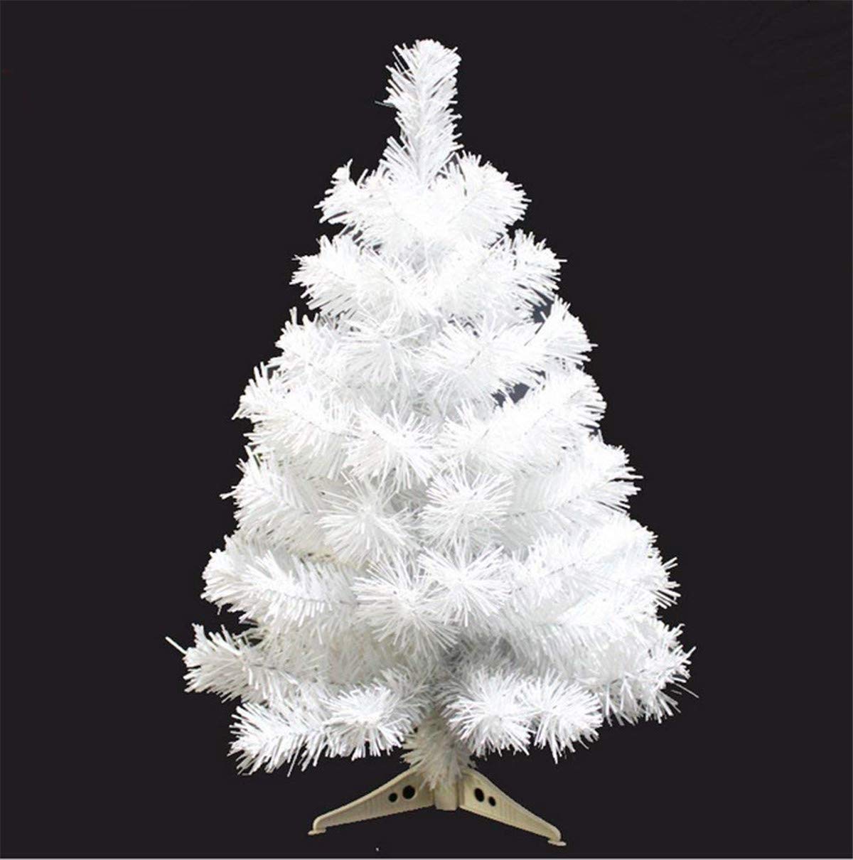 Fouriding 2ft (60cm) Christmas Tree Artificial Xmas Pine Trees with PVC Leg Stand Base Home Office Holiday Decoration (White)