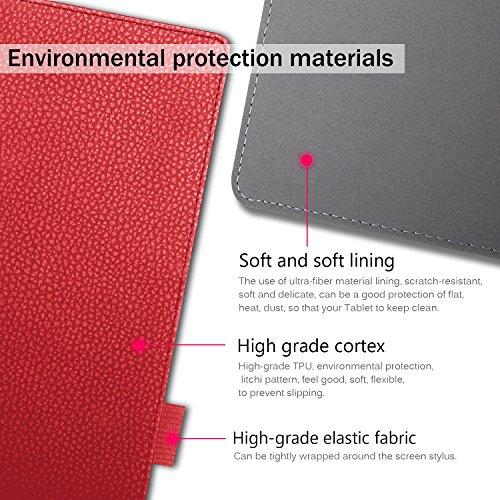 IVSO AT&T Lenovo Moto Tab Case, Ultra Lightweight Leather Stand Cover Case for AT&T Lenovo Moto Tab / Lenovo Tab 4 10 Plus Tablet (Red)