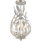 Crystorama Broche 9'' Antique Silver Semi Flush Mount