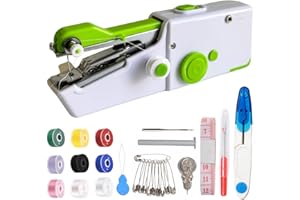 TIKMUS Handheld Mini Sewing Machine for Beginners, Portable Sewing Machine with Sewing Kits for Adults Quick Stitching and Home DIY, Travel (Green)
