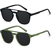 ANDWOOD Trendy Aviator Polarized Sunglasses Men Women Square Stylish Frame Sun Glasses