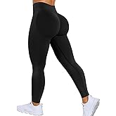GUWIDEO Scrunch Butt Lifting Leggings for Women Crossover Seamless Workout Leggings V-Shape Tummy Control Athletic Yoga Pants