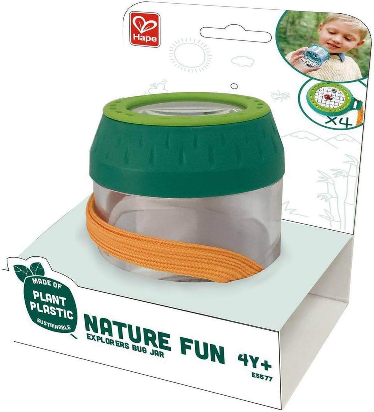 Hape Bug Jar, Outdoor Toys, Bug Catcher for Kids, Pocket Microscope with 4x Zoom, Ideal for Kids Camping, Mini Scope Viewer - Image 5