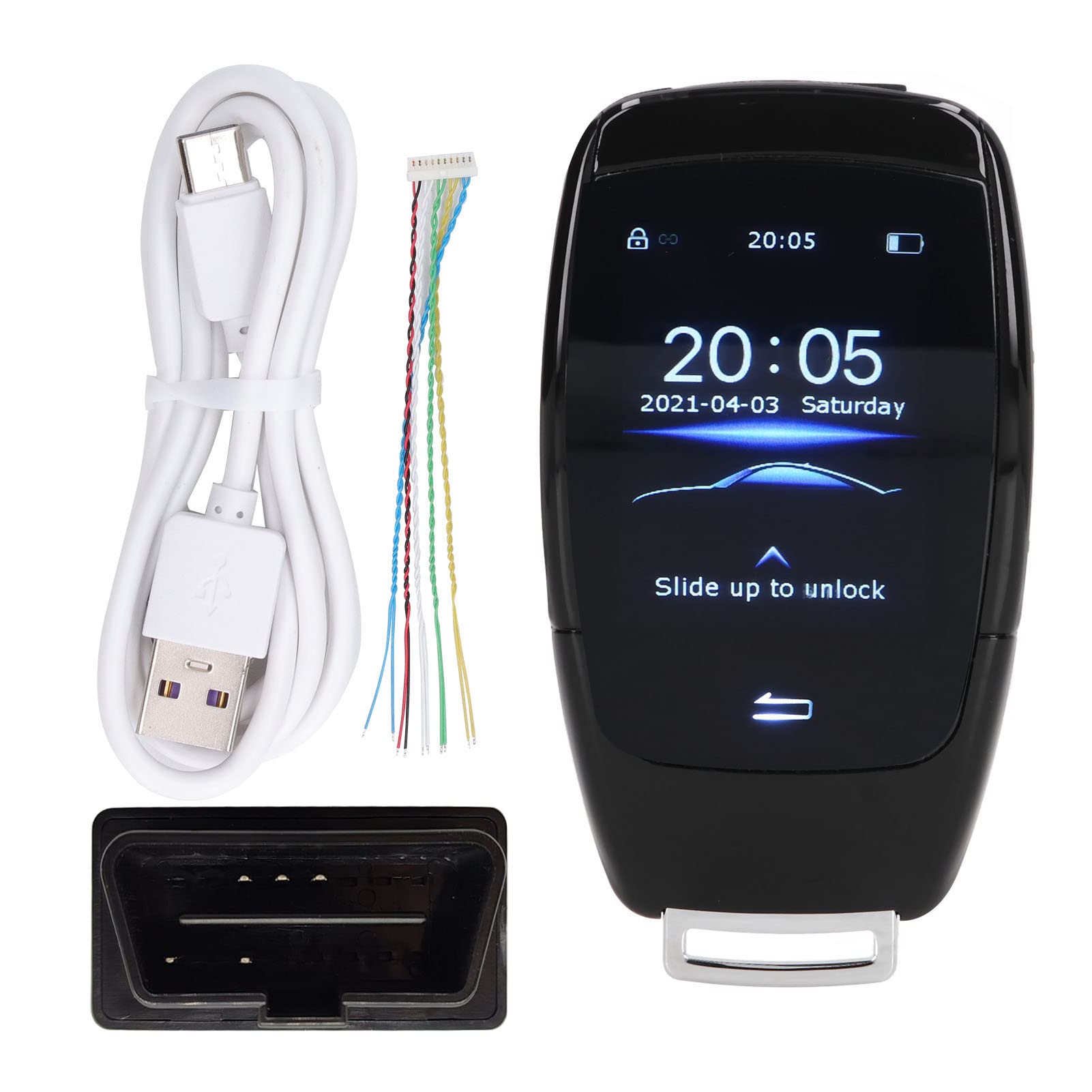Aramox Smart Remote Key, Universal TK900 LCD Touch Screen Smart Key Remote Keyless Entry for Start Stop Engine Button Models (Black)