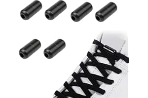 VASANA 6Pcs Black Metal Shoelace Buckle Locks No Tie Shoe Lace Clasps Capsule Shoelaces Tip Ends Turnbuckle Connector for Sne