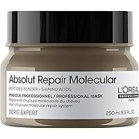 L'Oréal Professionnel Absolut Repair Molecular Rinse-Off Mask, Detangling Hydrating for Colored Damaged Hair, Repairs Reinjec