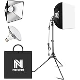 Softbox Lighting Kit, NiceVeedi 16'' x 16'' Softbox Photography Lighting Kit with 63” Tripod Stand & 5400K 450W Equivalent LE