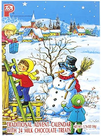 Single Traditional Advent Calendar With 24 Milk Chocolate Treats - Picture To Color