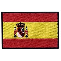 EmbTao Spain Flag Embroidered Patch Spanish Iron On Sew On National Emblem