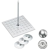 FUBEDY 150pcs Perforated Insulation Pins 2-1/2 Inch, 1.5 Inch Self Locking Washers Round 7/8in Aluminum Insulation Hangers Cap Washers for Foam Board Wall Floor Ceiling (50 Set / 150 Pieces)