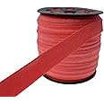 Watermelon Red Fold Over Elastic 5/8 inch 15mm Elastic Bands for Sewing 40 Yards Wide Elastic Headbands Stretchy Ribbon for Crafts-Elastic Straps Trim for Girls Hair Ties-Bow-DIY Projects-Clothes