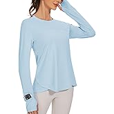 Blingfit Women's Workout Tops Long Sleeve Running Hiking Athletic Gym Shirts Lightweight UPF50+ UV Rash Guard Sun Protection