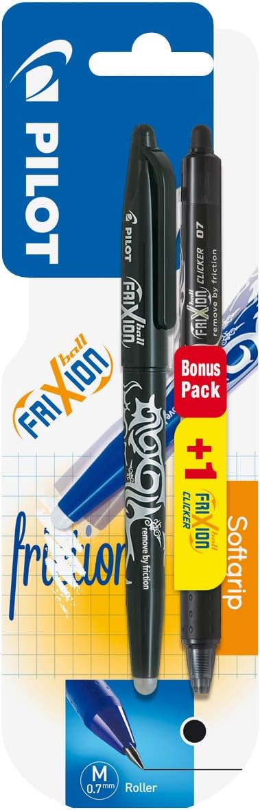Amazon ブラックフリクションボールペン 0 7 クリッカーフリクションペン ブリスターペン2本セット タトゥーデザイン 消しゴム付き ペン 文房具 オフィス用品