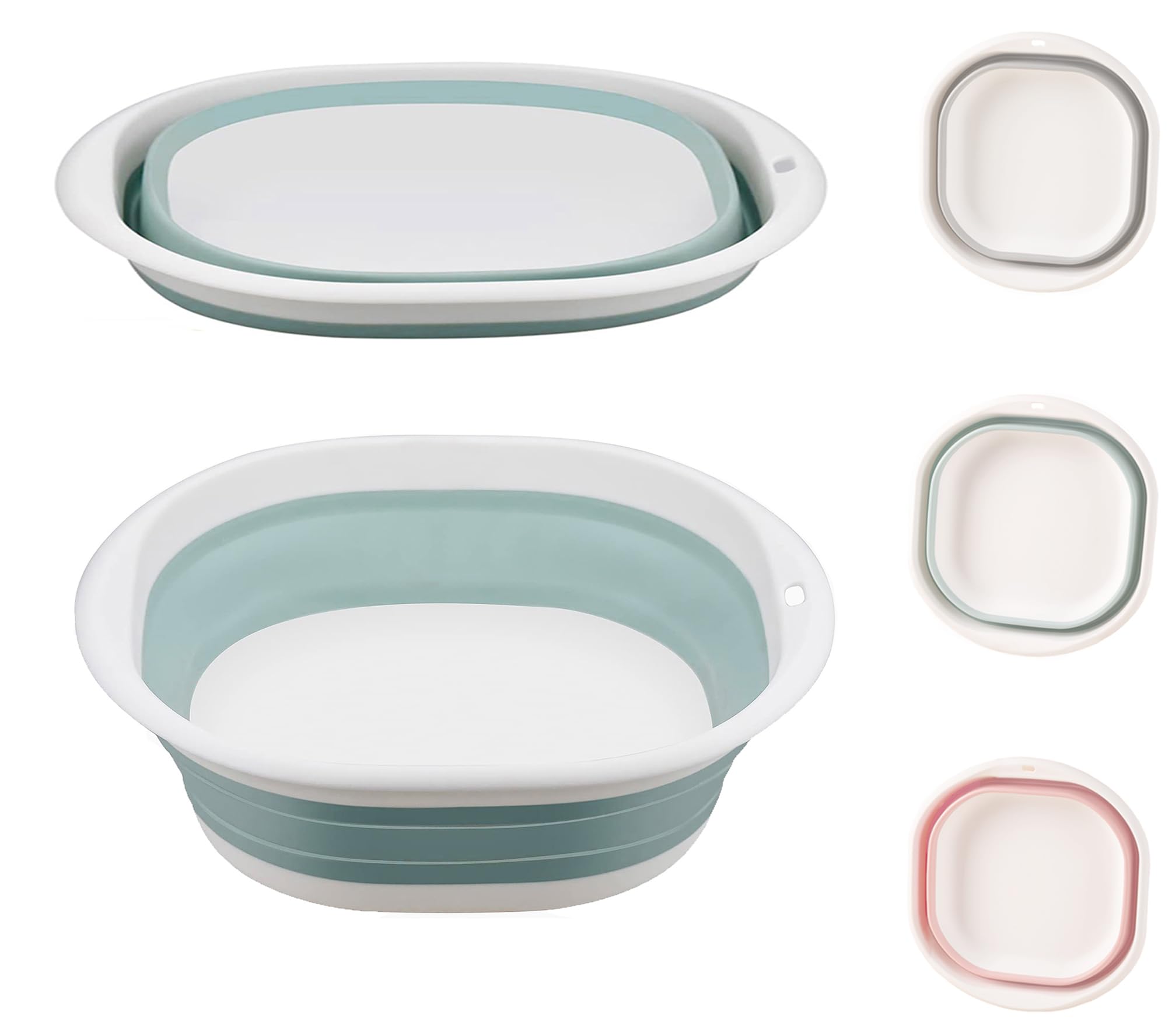 Collapsible Washing Up Bowl, Portable Wash Basin Silicone Plastic Basket Multipurpose Outdoor Travel Basin Camping Sink, Space Saving Folding Washtub (Blue, 3.5L)