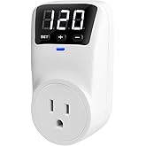 Smart Surge Protector Voltage Stabilizer Fireproof UL94V-1 Wall Mount Surge Protector Outlet for Refrigerator, TV & Heavy-Duty Appliances w/Real-Time Monitoring & Custom Voltage 80V-140V