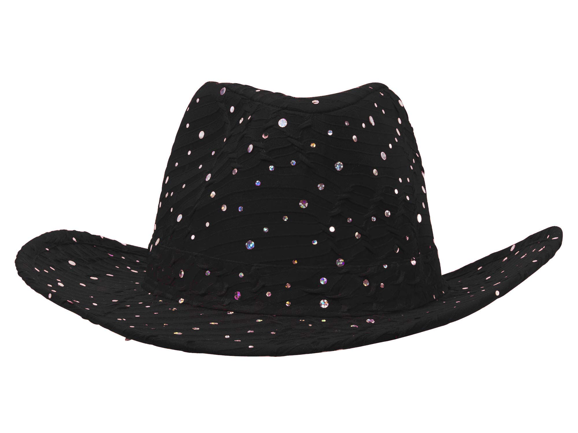 Greatlookz Fashion Glitter Sequin Trim Cowboy Hat for Ladies
