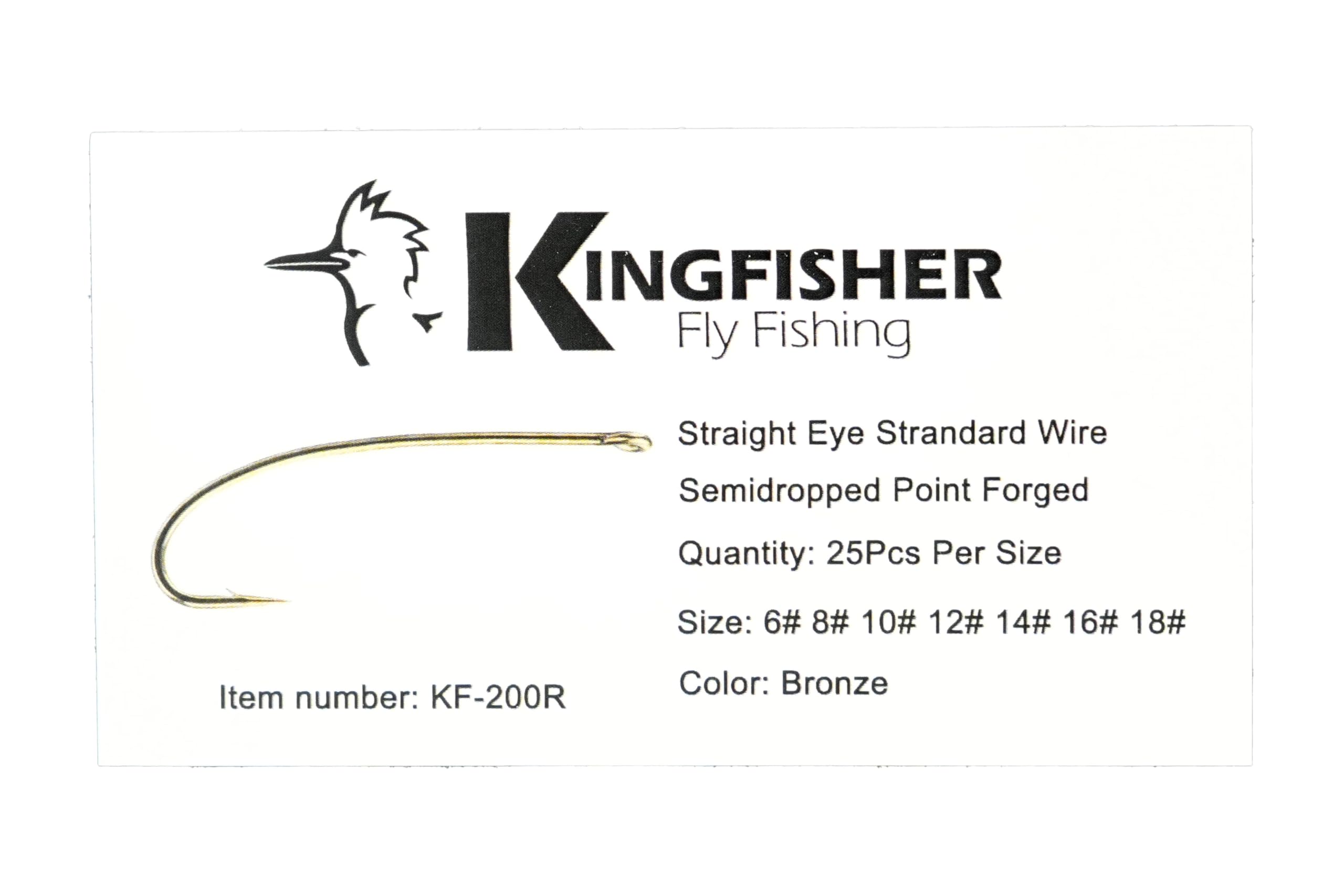 Kingfisher Fly Fishing 200r Nymph Dry Fly Fly Tying Hook Micro Barb