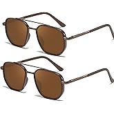 SODQW 2 Pack Tangle Free Aviator Sunglasses for Women Square Frame Sun Glasses for Driving &Traveling UV Protection