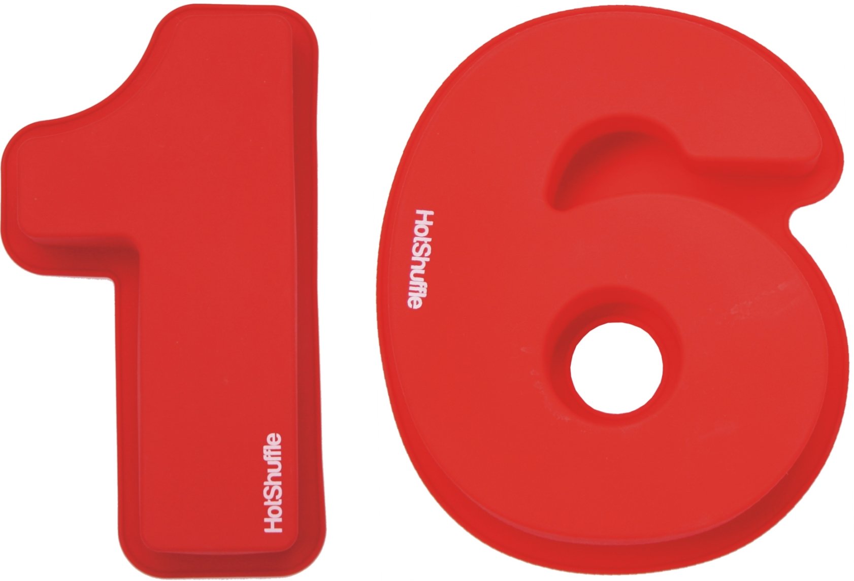HotShuffle Large Silicone Number 16 Cake Tin Mould 16th Birthday Gift 1 6 Red